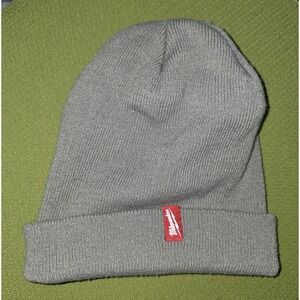 Milwaukee Tools Beanie Hat Cap One Size Gray Fold Cuff  Rolled Logo